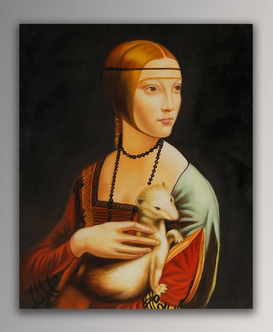 Poster del film da vinci dama con ermellino 60x50x2 cm in vendita
